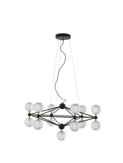 Nova Luce BELINDA LED Pendelleuchte Schwarz 53W Warmweiss 120x89cm dimmbar 9695400