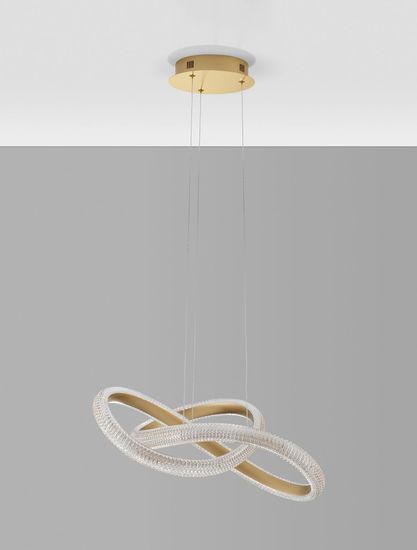 Nova Luce MEDORA LED Pendelleuchte Messing 41,5W Warmweiss 120x52,5cm dimmbar 9748155