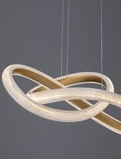 Nova Luce MEDORA LED Pendelleuchte Messing 41,5W Warmweiss 120x52,5cm dimmbar 9748155