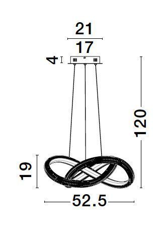 Nova Luce MEDORA LED Pendelleuchte Messing 41,5W Warmweiss 120x52,5cm dimmbar 9748155