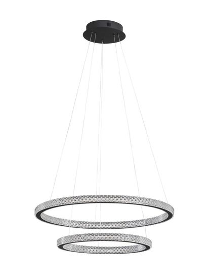 Nova Luce GINEVRA LED Pendelleuchte Schwarz 54W Warmweiss 120x60,5cm dimmbar 9748159
