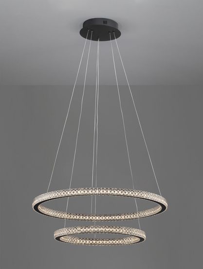 Nova Luce GINEVRA LED Pendelleuchte Schwarz 54W Warmweiss 120x60,5cm dimmbar 9748159