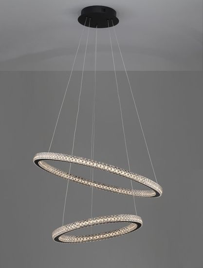 Nova Luce GINEVRA LED Pendelleuchte Schwarz 54W Warmweiss 120x60,5cm dimmbar 9748159