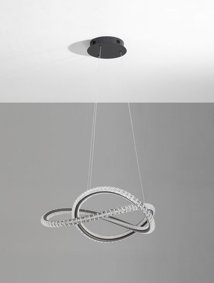 Nova Luce GINEVRA LED Pendelleuchte Schwarz 56W Warmweiss 120x58cm dimmbar 9748160