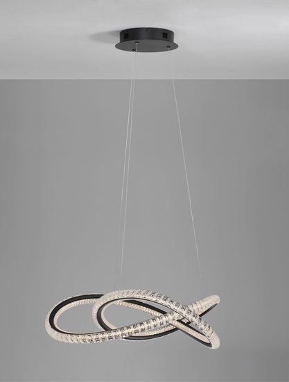 Nova Luce GINEVRA LED Pendelleuchte Schwarz 56W Warmweiss 120x58cm dimmbar 9748160