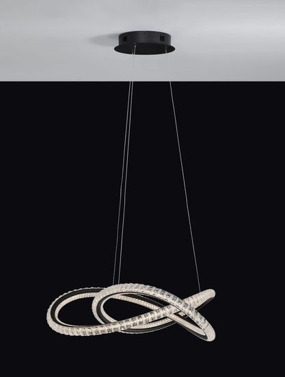 Nova Luce GINEVRA LED Pendelleuchte Schwarz 56W Warmweiss 120x58cm dimmbar 9748160