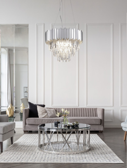 Nova Luce MAGNOLIA Pendelleuchte E14 6-fach Chrom 120x50cm dimmbar 9824074