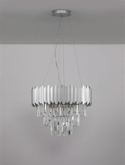 Nova Luce MAGNOLIA Pendelleuchte E14 6-fach Chrom 120x50cm dimmbar 9824074