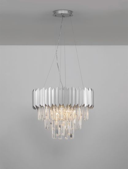 Nova Luce MAGNOLIA Pendelleuchte E14 6-fach Chrom 120x50cm dimmbar 9824074