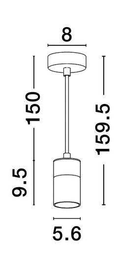 Nova Luce PONGO Pendelleuchte GU10 Schwarz 160x5,6cm dimmbar 9911524