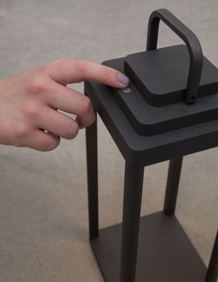 Nova Luce FIGI LED Dekorative Stehleuchte Anthrazit 2W IP65 Warmweiss 14,5x14,5x35cm dimmbar 9922350