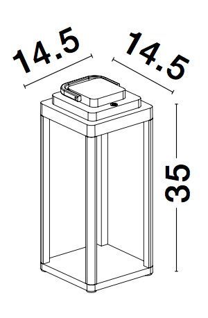 Nova Luce FIGI LED Dekorative Stehleuchte Anthrazit 2W IP65 Warmweiss 14,5x14,5x35cm dimmbar 9922350