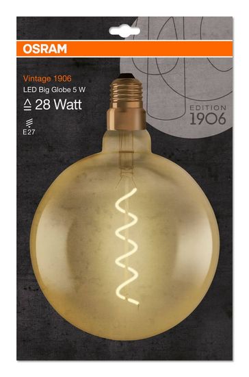 OSRAM Vintage 1906 E27 GLOBE200 Filament LED Globe 5W 300Lm 2000K warmweiss wie 28W 4058075092013