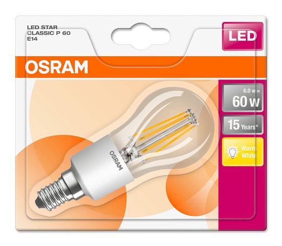 OSRAM STAR E14 P Filament LED Lampe 6W 806Lm 2700K warmweiss wie 60W