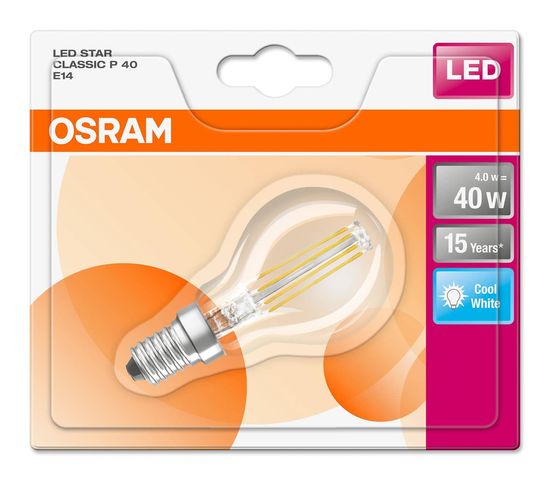 OSRAM STAR E14 P Filament LED Lampe 4W 470Lm 4000K neutralweiss wie 40W