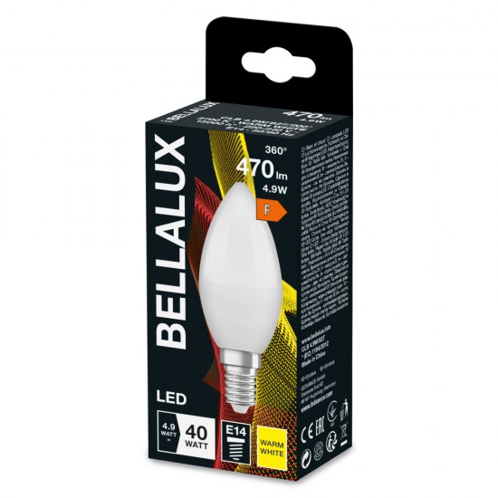 BELLALUX E14 LED Kerze 5W B40 matt warmweiss wie 40W by Osram