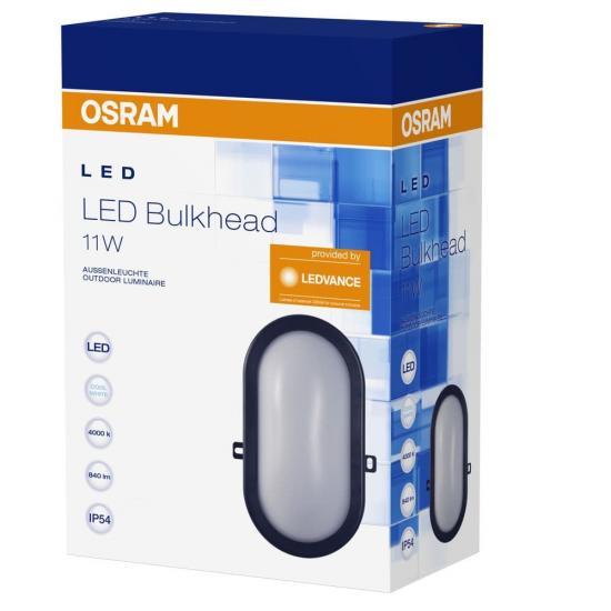 OSRAM Bulkhead LED Feuchtraumwand- / deckenleuchte 11W 840Lm 4000K neutralweiss Schwarz