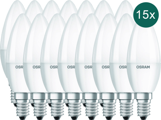 15er-Set Osram LED Base Classic E14 470lm 5W wie 40W Glühbirne warmweiss