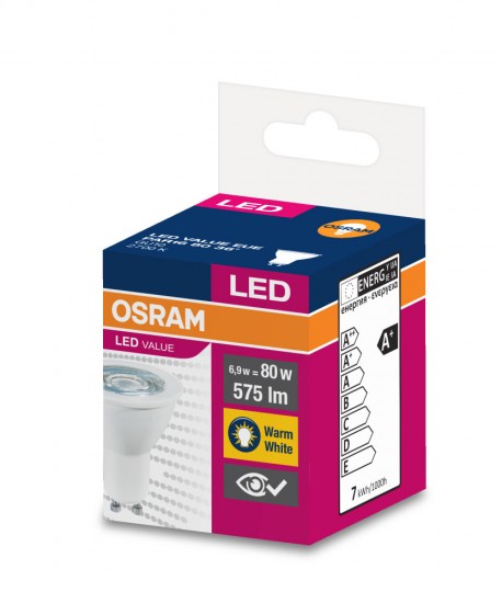 Osram LED Spot Professional GU10 PAR16 36° 6.9W 575lm warmweiss 2700K wie 80W Halogen-Strahler