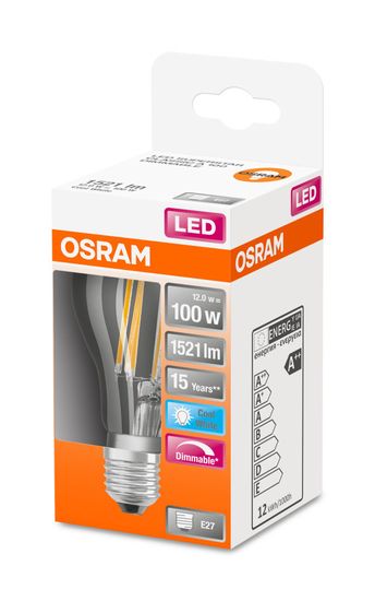OSRAM LED Lampe Retrofit A100 12W E27 Dimmbar klar neutralweiss wie 100W