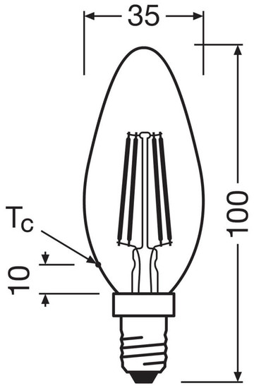 4er-Pack OSRAM LED Kerze E14 Base Classic Filament B40 4W 470lm Warmweiss 2700K wie 40W 4099854122088