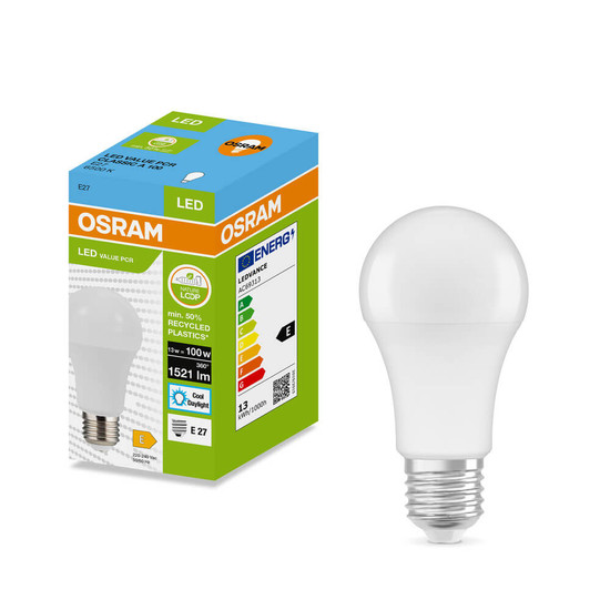 OSRAM LED Lampe E27 Classic matt A100 13W 1521lm Tageslichtweiss 6500K wie 100W 4099854532214