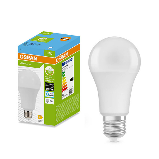 OSRAM LED Lampe E27 Classic matt A150 19W 2452lm Tageslichtweiss 6500K wie 150W 4099854532856