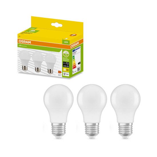 3er-Pack OSRAM LED Lampe E27 Classic matt A40 4.9W 470lm Warmweiss 2700K wie 40W 4099854533730