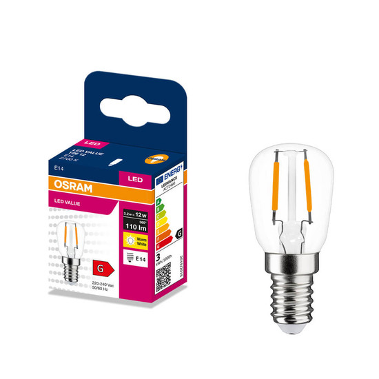 OSRAM LED Lampe Stabform E14 T26 Filament 2.2W 110lm Warmweiss 2700K wie 12W 4099854568404