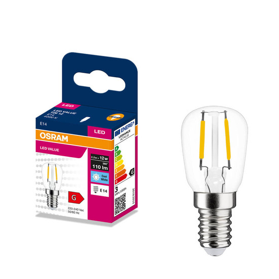 OSRAM LED Lampe Stabform E14 T26 Filament 2.2W 110lm Neutralweiss 4000K wie 12W 4099854568435