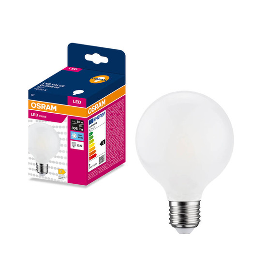OSRAM LED Lampe E27 Globe Filament matt G80 7W 806lm Neutralweiss 4000K wie 60W 4099854570223