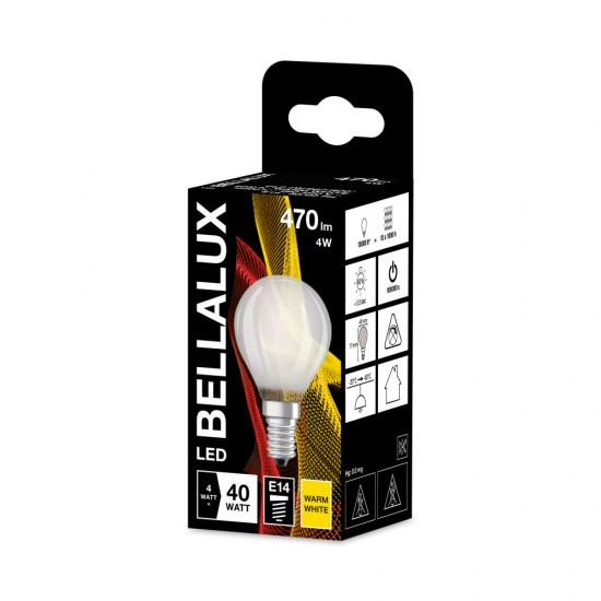 BELLALUX E14 LED Lampe 4W P40 Filament matt warmweiss wie 40W by Osram