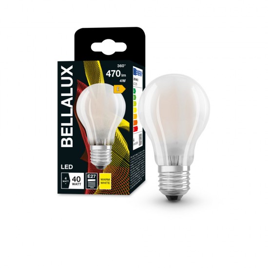 BELLALUX E27 LED Lampe 4W A40 Filament matt warmweiss wie 40W