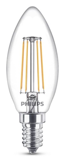 Philips E14 LED Kerze Filament 4.3W 470Lm warmweiss wie 40W Glühkerze 8718699763077