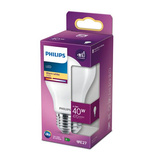 Philips E27 LED Birne Classic 4.5W 470Lm warmweiss 8718699763312