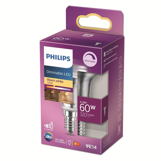 Philips Reflektor LED Strahler E14 R50 36° dimmbar 4,3W 320lm warmweiss 2700K wie 60W