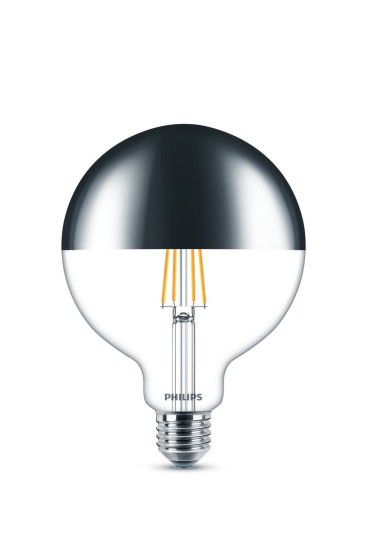 Philips Globe LED Kopfspiegellampe E27 G120 dimmbar 7,2W 650lm warmweiss 2700K wie 50W