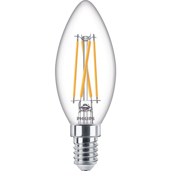 Philips LED Kerze LEDcandle 2.5W E14 B35 klar DimTone dimmbar Ra90 340Lm warmweiss 2700-2200K wie 25W