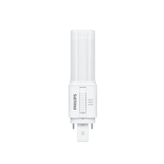 Philips LED Kompaktlampe PL-C G24d 2-Pin CorePro KVG + 230V 5,9W 850lm warm-/neutral-/tageslichtweiss 3000/4000/6500K CCT wie 13W 8721103035011