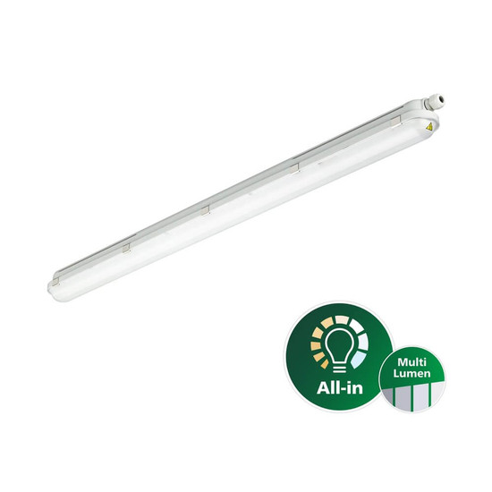 Philips LED Feuchtraumleuchte CoreLine Gen3 120cm 16,6-28,5W 2600-4400lm Warmweiss 3000K IP66 8721103390127