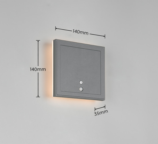 Reality R23056242 Fortaleza LED Wandleuchte 2W Anthrazit IP54 warmweiss