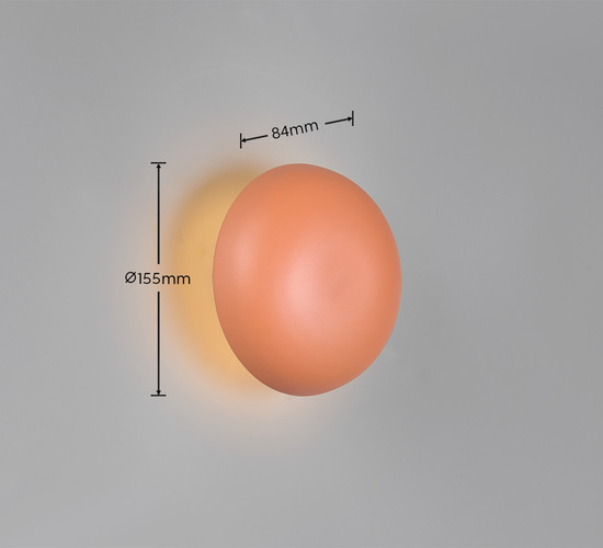 Reality R24431140 Davey LED Wandleuchte 1,5W ⌀15,5cm Apricot warmweiss Touch