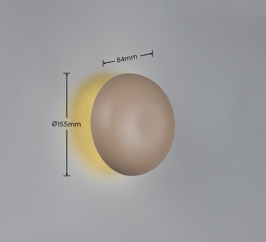 Reality R24431143 Davey LED Wandleuchte 1,5W ⌀15,5cm Warm Beige warmweiss Touch