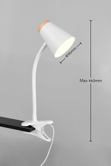 Reality R25831101 Pongo LED Klemmleuchte 4,5W Weiß warmweiss