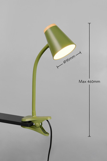 Reality R25831115 Pongo LED Klemmleuchte 4,5W Grün warmweiss
