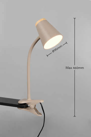 Reality R25831143 Pongo LED Klemmleuchte 4,5W Warm Beige warmweiss