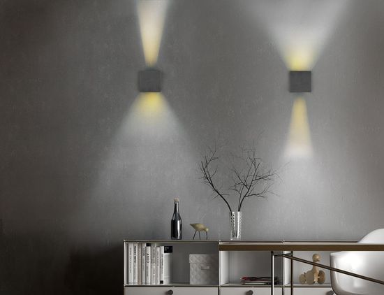 Reality Talent LED Wandleuchte  2x0,5W 10cm Schwarz Matt warmweiss