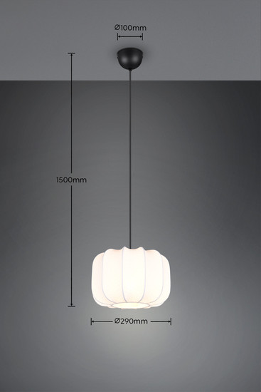 Casalum R31971001 Madeline E27 Pendelleuchte ⌀25cm Schwarz Matt