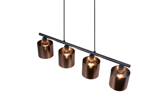 Reality R36304064 Jason E14 Pendelleuchte 4-fach ⌀12cm Bronzefarbig