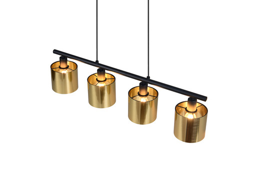 Reality R36304079 Jason E14 Pendelleuchte 4-fach ⌀12cm Goldfarbig